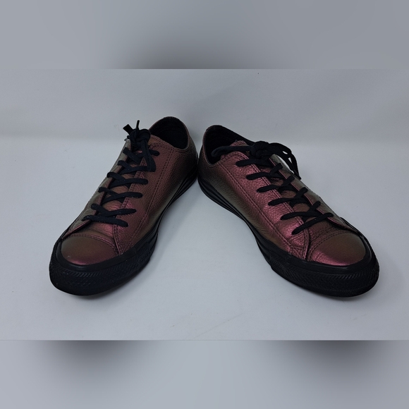 Converse Low Top Sneakers Purple Shiny Metallic Leather Lace Up 7.5 US / 5 UK - Picture 7 of 16